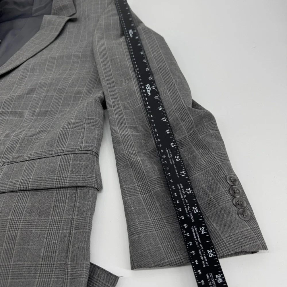 Steve Harvey Grey Glen Plaid 3-Piece Suit Mens 40R Jacket 34W Pants Vest